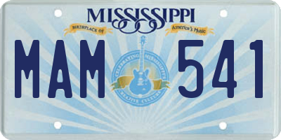 MS license plate MAM541