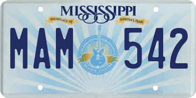 MS license plate MAM542