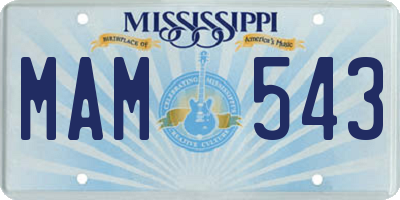 MS license plate MAM543
