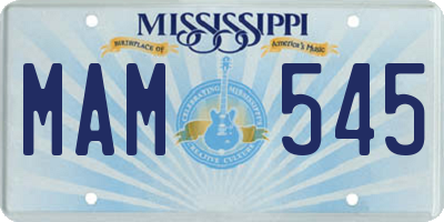 MS license plate MAM545