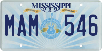 MS license plate MAM546