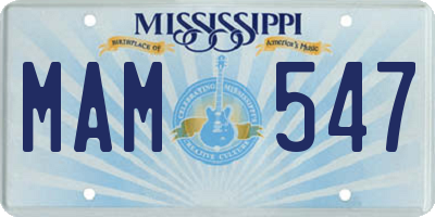 MS license plate MAM547
