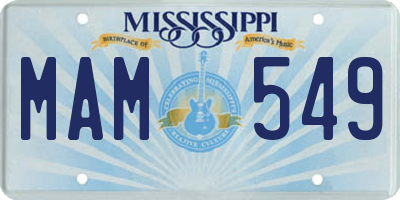 MS license plate MAM549