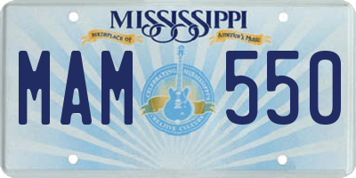 MS license plate MAM550