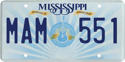 MS license plate MAM551