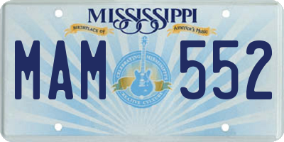 MS license plate MAM552