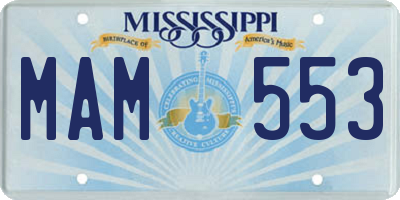 MS license plate MAM553