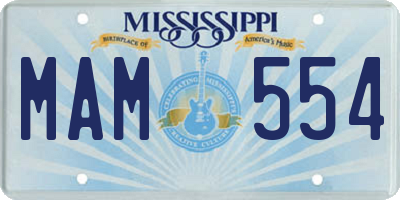 MS license plate MAM554