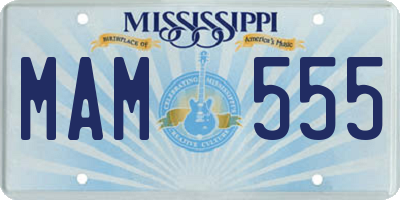 MS license plate MAM555
