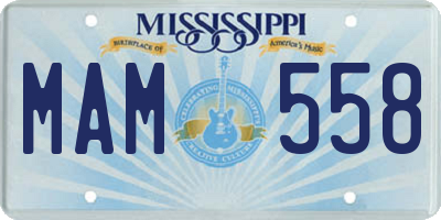 MS license plate MAM558