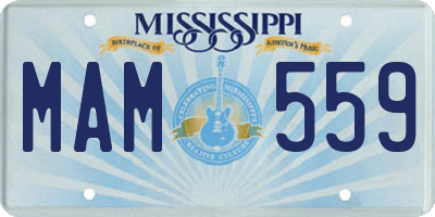 MS license plate MAM559