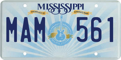 MS license plate MAM561