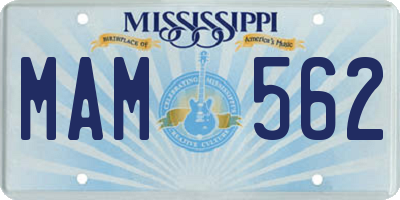 MS license plate MAM562