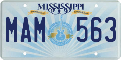 MS license plate MAM563
