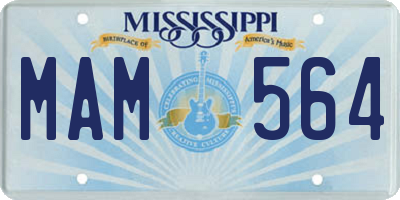 MS license plate MAM564