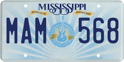 MS license plate MAM568