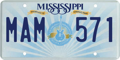 MS license plate MAM571