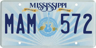 MS license plate MAM572