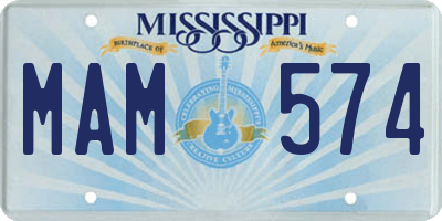 MS license plate MAM574