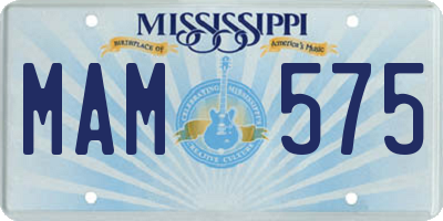 MS license plate MAM575