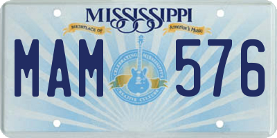 MS license plate MAM576