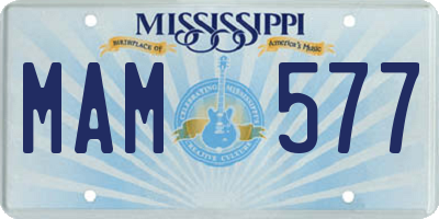 MS license plate MAM577