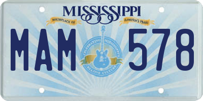 MS license plate MAM578