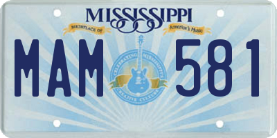 MS license plate MAM581
