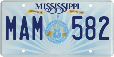 MS license plate MAM582