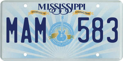 MS license plate MAM583