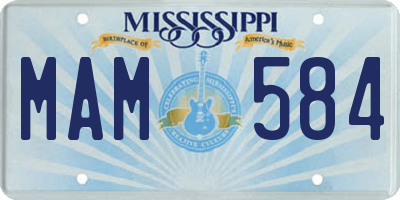 MS license plate MAM584