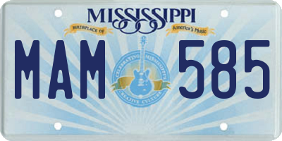 MS license plate MAM585