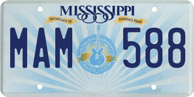 MS license plate MAM588
