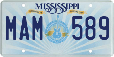 MS license plate MAM589