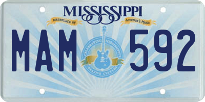 MS license plate MAM592