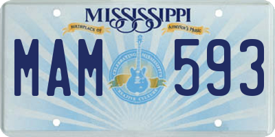 MS license plate MAM593