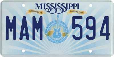MS license plate MAM594