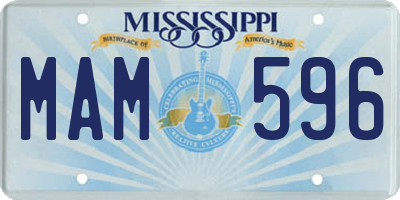 MS license plate MAM596