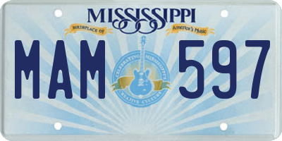 MS license plate MAM597