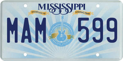 MS license plate MAM599