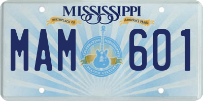 MS license plate MAM601
