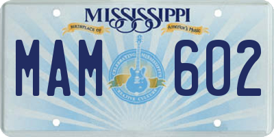 MS license plate MAM602