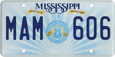 MS license plate MAM606