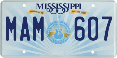 MS license plate MAM607
