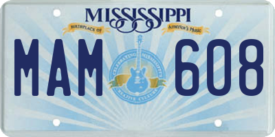 MS license plate MAM608