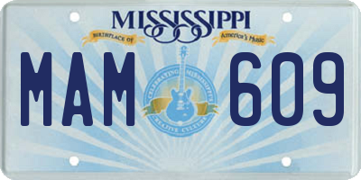 MS license plate MAM609