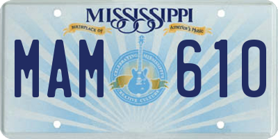 MS license plate MAM610