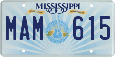 MS license plate MAM615