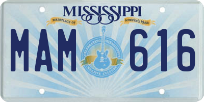 MS license plate MAM616