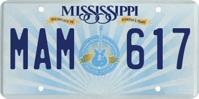 MS license plate MAM617